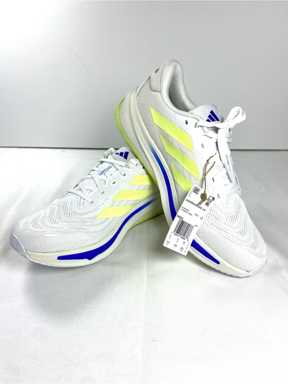 adidas Supernova Rise 2 M Running Shoes White Lime Blue Men’s 11.5 IH8662 NWOB
